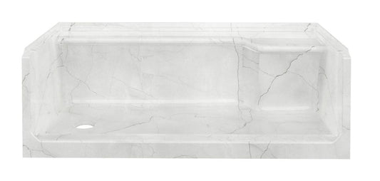 60" x 32" ACRYLIC SHOWER PAN RIGHT SEAT LH DRAIN - LUNA GRAY