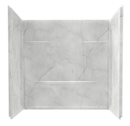 60" x 32" x 59" ACRYLIC WALL SURROUND - LUNA GRAY - 1 PIECE