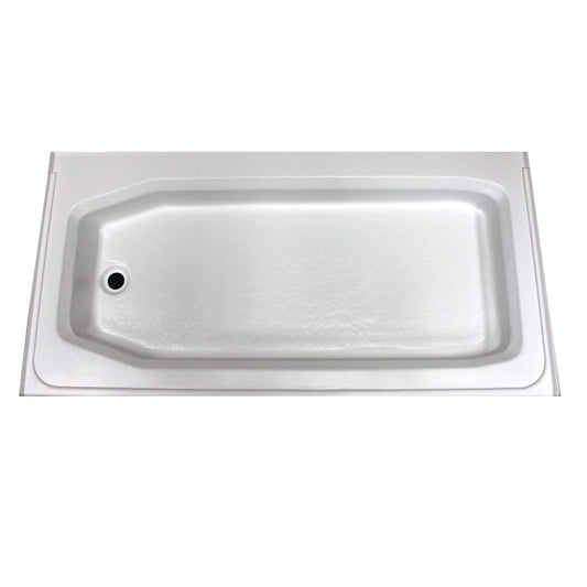 54x28 PLASTIC SHOWER PAN RIGHT HAND DRAIN - WHITE