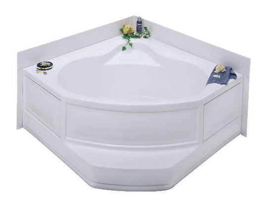 54" X 54" ABS PLASTIC CORNER TUB SURROUND - WHITE