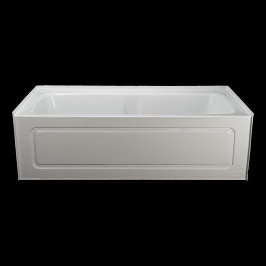 30" X 60" ABS HEAVY DUTY PLASTIC TUB RIGHT HAND DRAIN - WHITE
