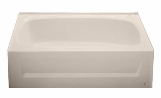 27x54 ABS PLASTIC BOXED TUB CENTER DRAIN - ALMOND