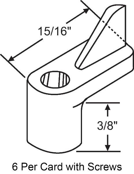 3/8IN OFFSET WIND SCREEN CLIP 498 - CARD OF 6