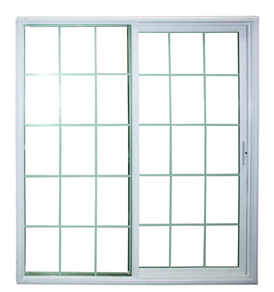 72 X 76 VINYL PATIO DOOR OX W/ 15X15 GRIDS