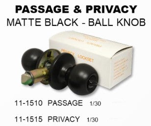PASSAGE BALL LOCK - MATTE BLACK - SES