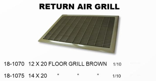 12X20 FLOOR RETURN GRILLE - BROWN - SES