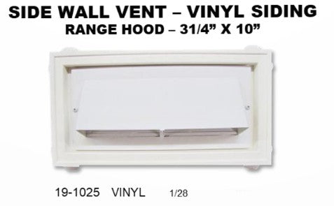 SIDE WALL VENT - VINYL SIDING - RANGE HOOD - 3 1/4" X 10" - SES