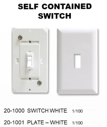 SELF CONTAINED SWITCH PLATE - WHITE