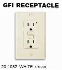 GFI RECEPTACLE 15 AMP - WHITE - SES