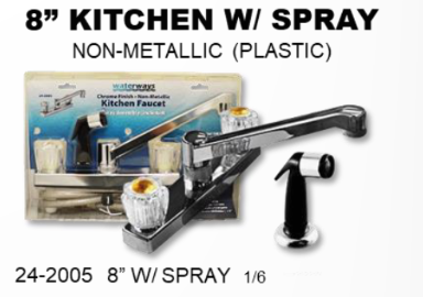 8" KITCHEN FAUCET W/ SPRAY - NON METALIC (PLASTIC)