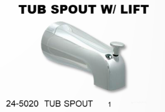 5" TUB SPOUT W/ LIFT DIVERTER - SES