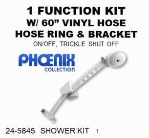 SHOWER HEAD & VINYL HOSE WHITE - SES