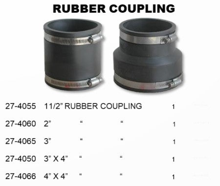 1-1/2"X1-1/2" RUBBER COUPLING - SES